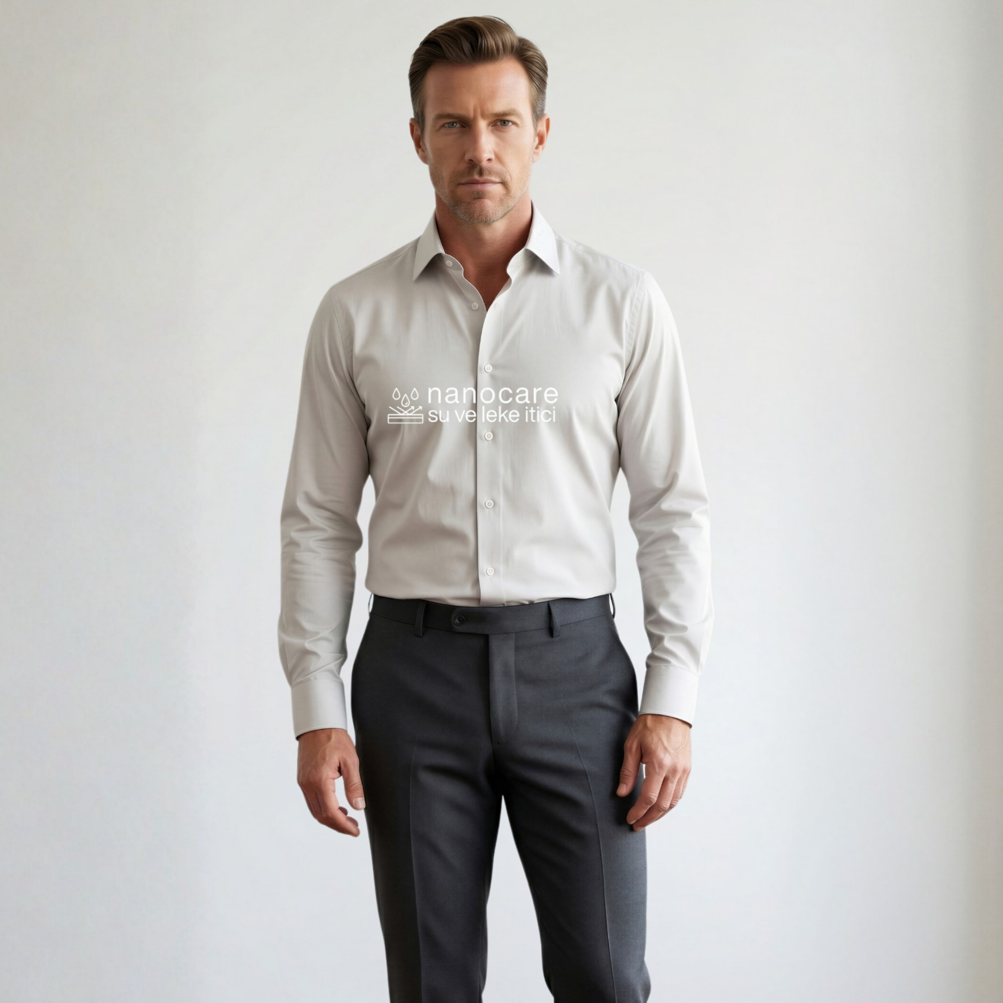 Taş Rengi Nano Care Su ve Leke İtici Ütü İstemeyen Gömlek