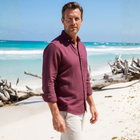 Claret Red 100% Linen Button-Down Collar Casual Modern Fit Pocketless Shirt
