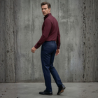 Bordo Oxford Düğmeli Yaka Pamuk Likra Slim Fit Casual Cepsiz Gömlek