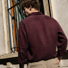 Bordo %100 Lyocell Fit Kalıp Cepsiz Casual Gömlek