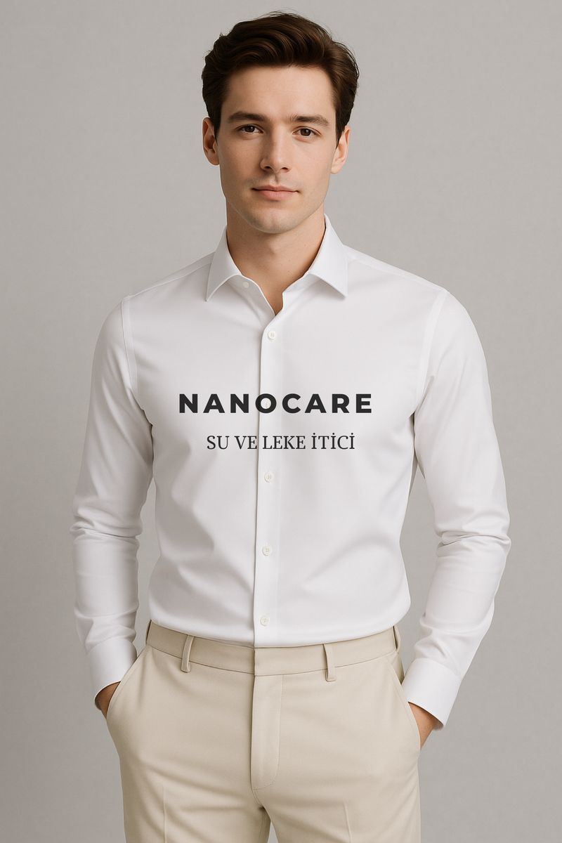 Beyaz Nano Care  Su ve Leke İtici Ütü İstemeyen Gömlek