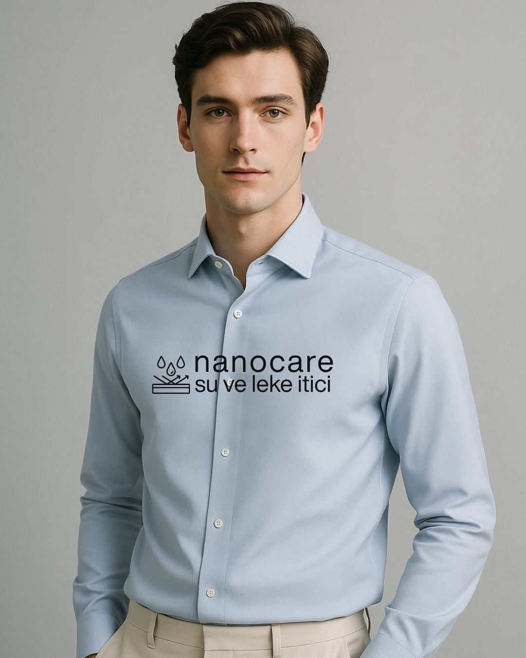 Mavi Nano Care  Su ve Leke İtici Ütü İstemeyen Gömlek
