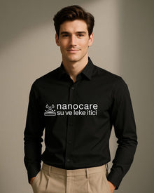 Siyah Nano Care  Su ve Leke İtici Ütü İstemeyen Gömlek