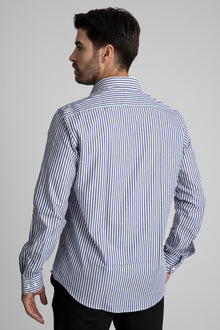 Siyah Çizgili Pamuk Polyester Kolay Ütülenebilir Casual Cepsiz Modern Fit Gömlek
