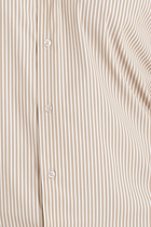 Sütlü Kahve Çizgili Pamuk Polyester Kolay Ütülenebilir Casual Cepsiz Modern Fit Gömlek